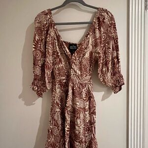 Angie Bohemian Floral Long Sleeve Dress